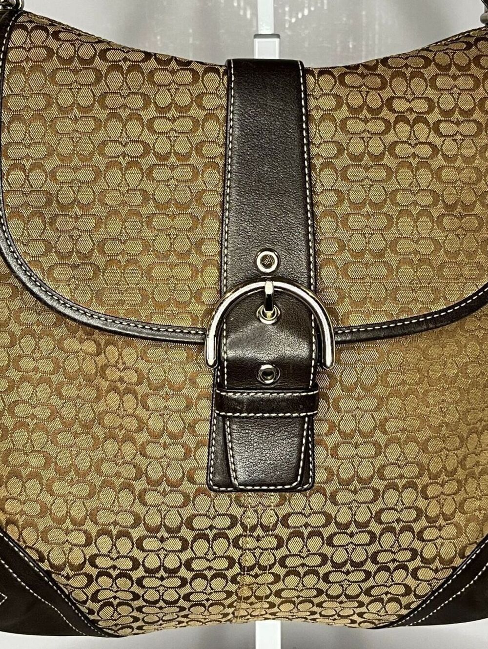 Vintage Coach Soho Signature Buckle Flap Bag Brown Shoulder / Crossbody 2004